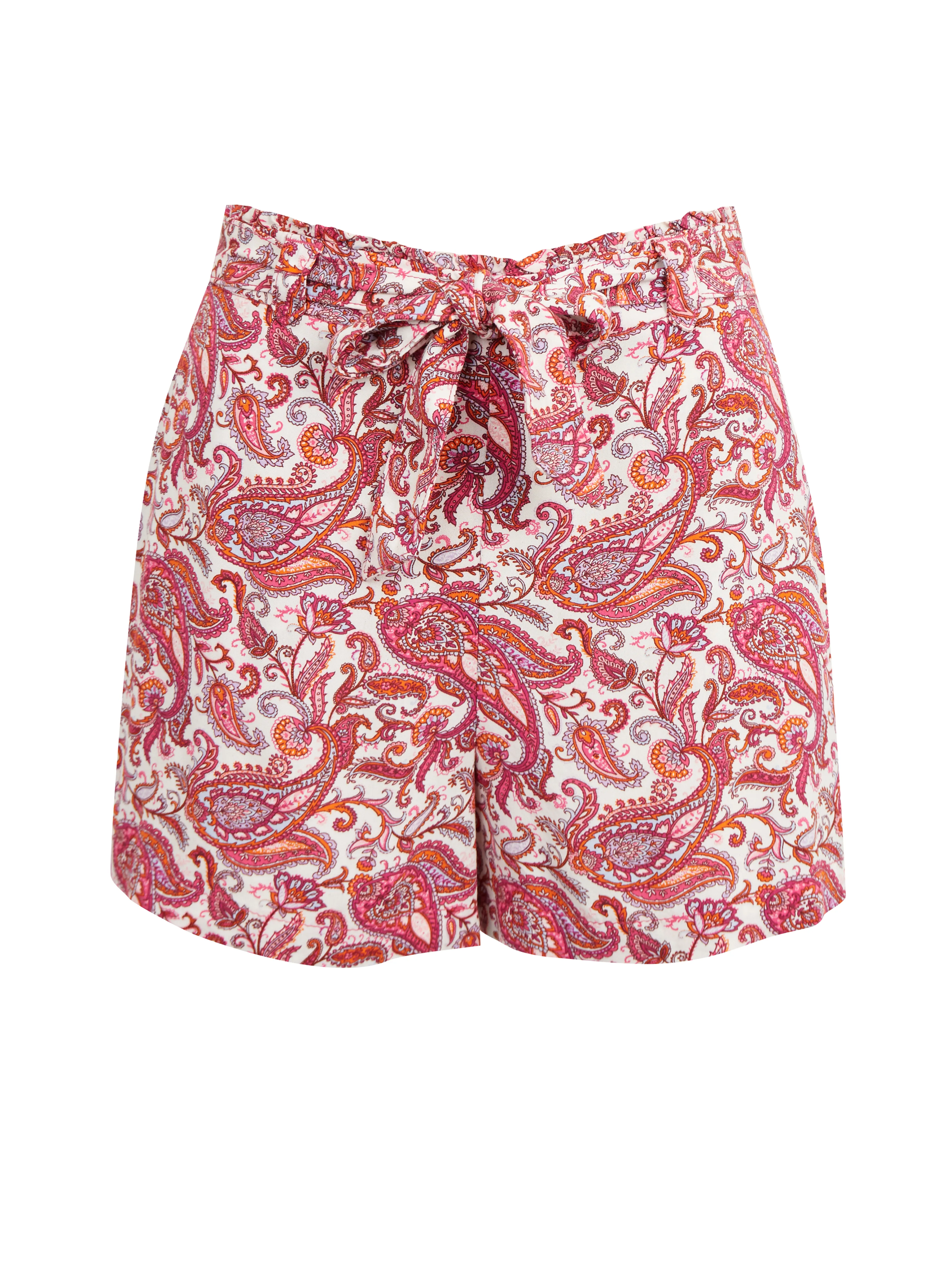 Cremefarbene und rosa gemusterte Damenshorts ORSAY
