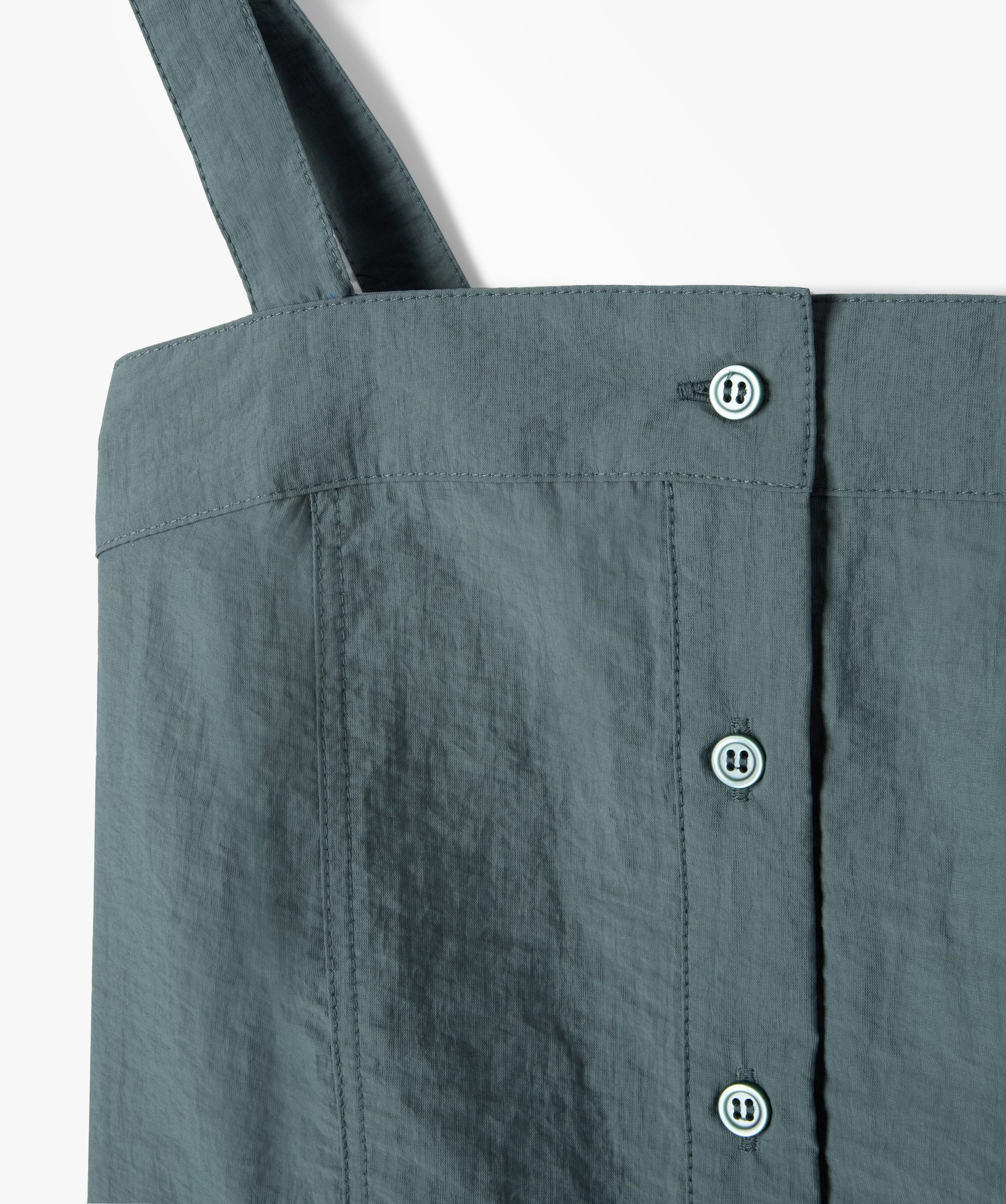 Débardeur en toile de parachute boutonnée sur l’avant fille gris | GEMO