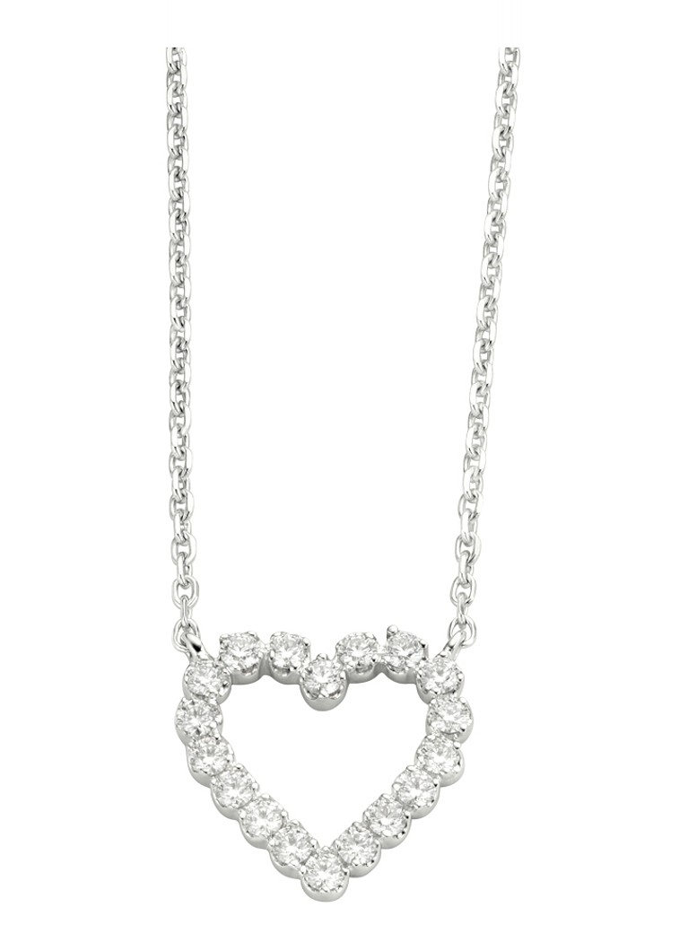 Diamond Point White gold necklace 0.25 ct diamond Hearts & Arrows