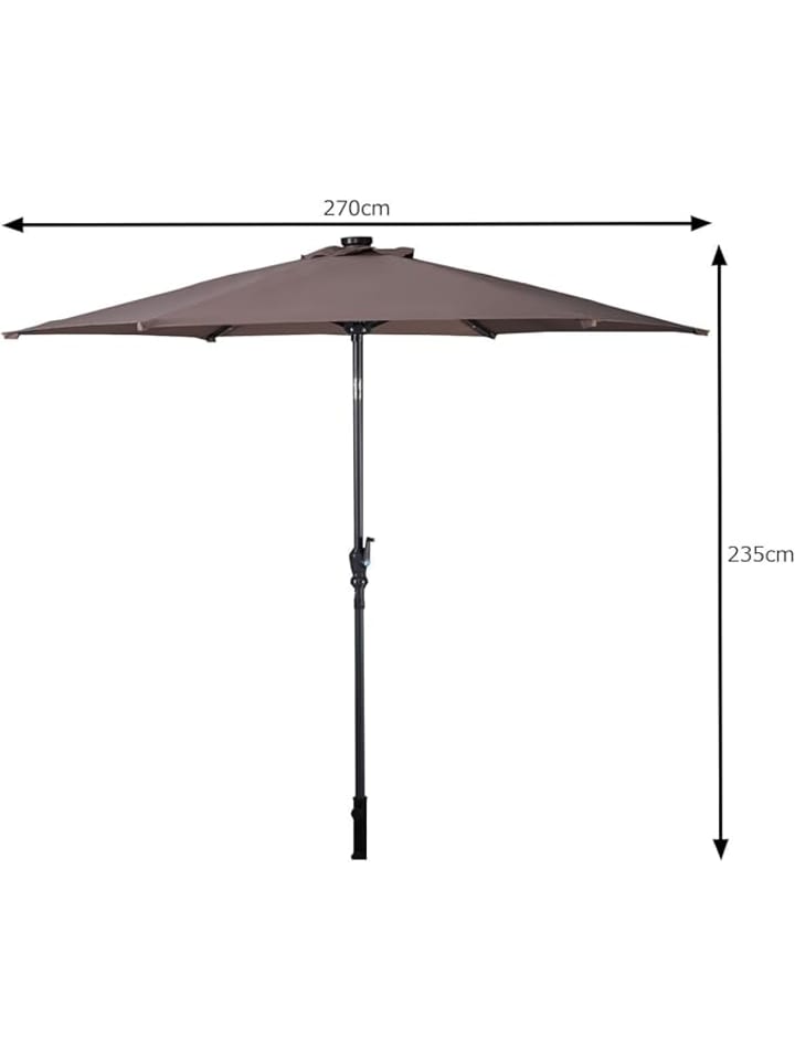 COSTWAY Ø270cm LED Sonnenschirm in Braun günstig kaufen onesize