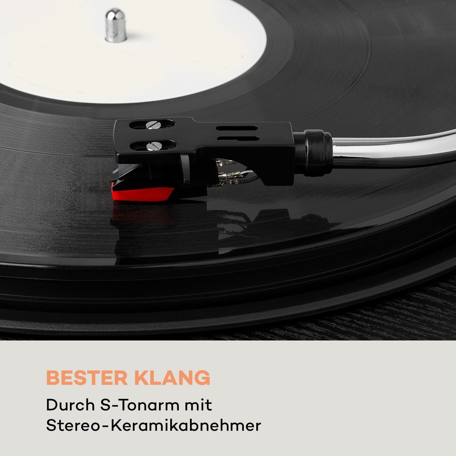 Auna TT-Play PLUS Plattenspieler (Riemenantrieb, Bluetooth, Schallplattenspieler mit Lautsprecher Vinyl Plattenspieler)