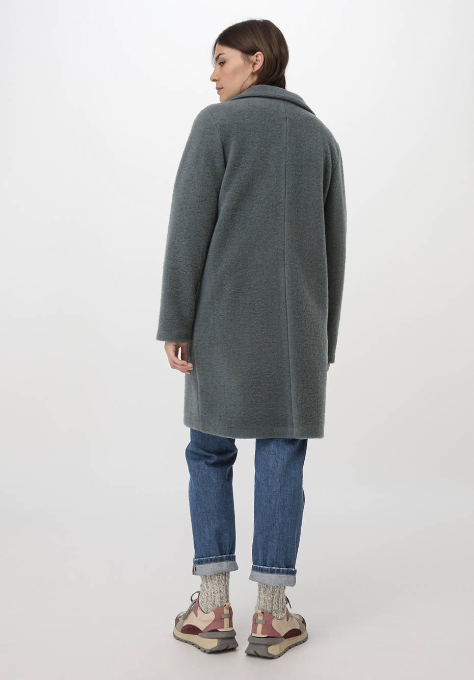 Wollfleece Mantel aus reiner Bio-Merinowolle