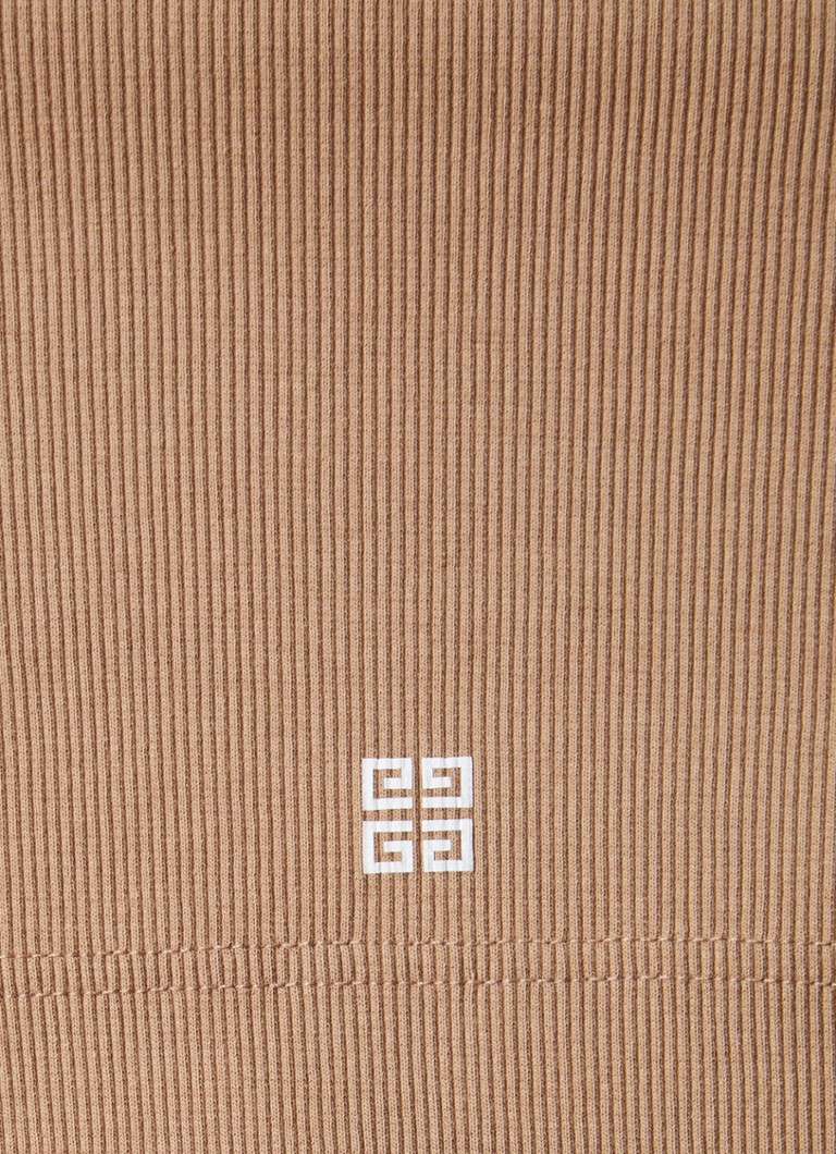 Abito corto a coste in maglia con stampa logo di Givenchy
