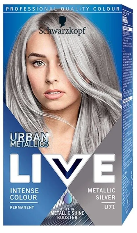 „Schwarzkopf Live Urban Metallics“ dažų kremas U71 Metallic Silver