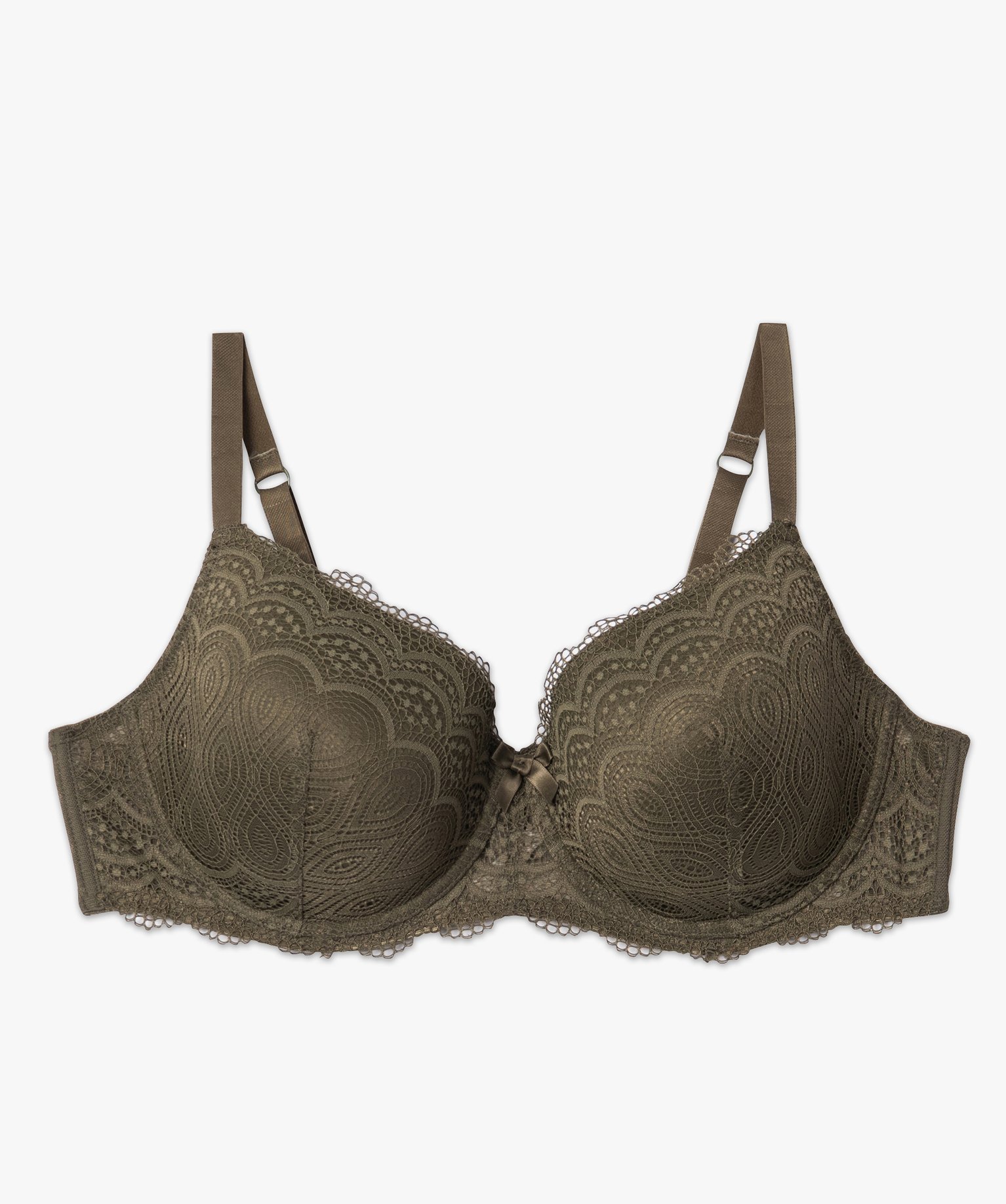 Soutien-gorge grande taille à armatures et coques fines kaki | GEMO