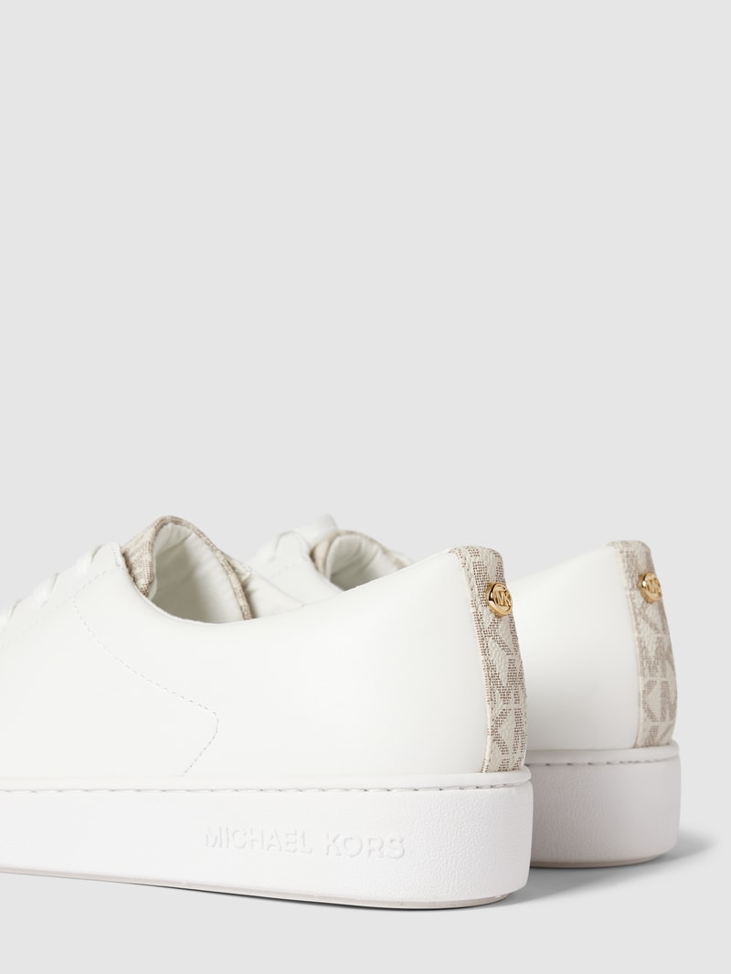 Sneaker aus Leder mit Label-Details Modell 'KEATON' in offwhite