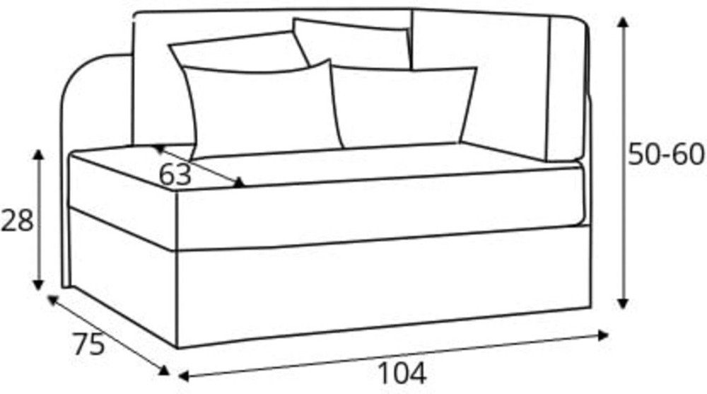 MOEBLO Schlafsofa RAISA, Schlafsessel, Couch für Kinderzimmer, Schlafsofa Schaumstoff Sofagarnitur Polstersofa, mit Schlaffunktion und Bettkasten