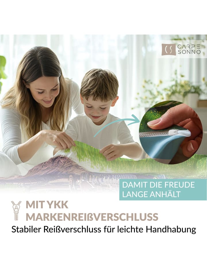 Carpe Sonno Kinderbettwäsche Jungen Traktor   10 Spielen in Grün günstig kaufen 135 x 200   80 x 80 cm