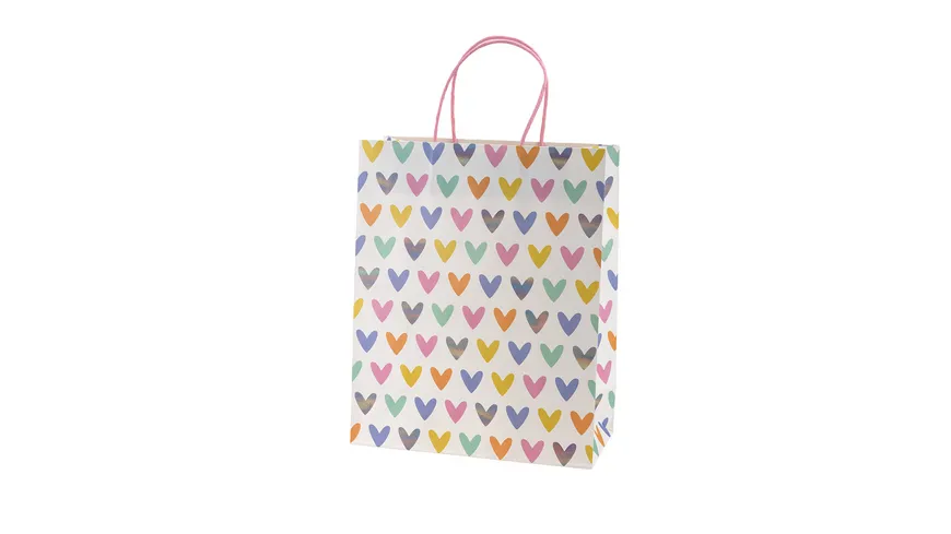 Rössler Geschenktasche Herzen auf Weiß gross
