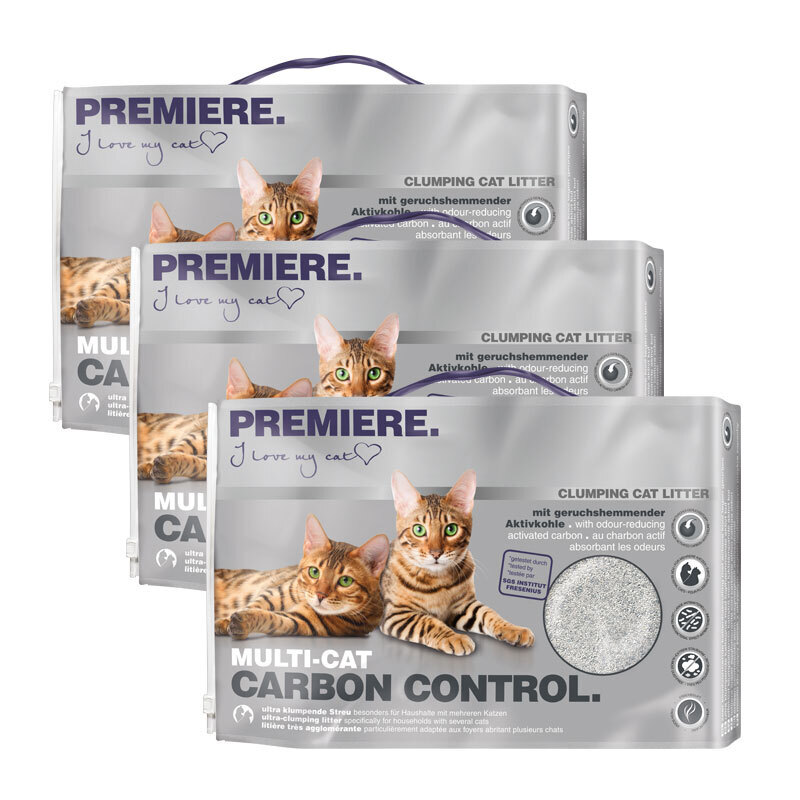 PREMIERE Katzenstreu PREMIERE Multi-Cat Klumpstreu 3x12 l