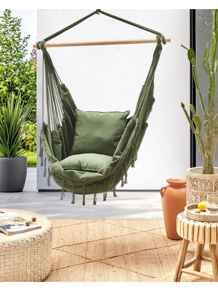Beliani Hängesessel BONEA in Grün - (W) 95 x (H) 125 x (L) 55 cm günstig kaufen onesize