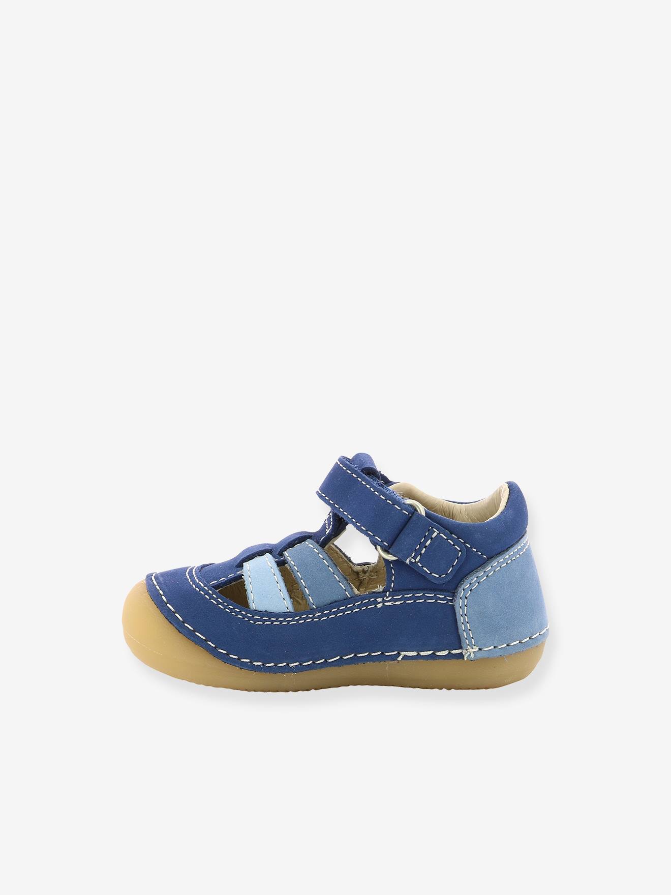 Sandales cuir bébé Sushy Originel Softers KICKERS® blanc