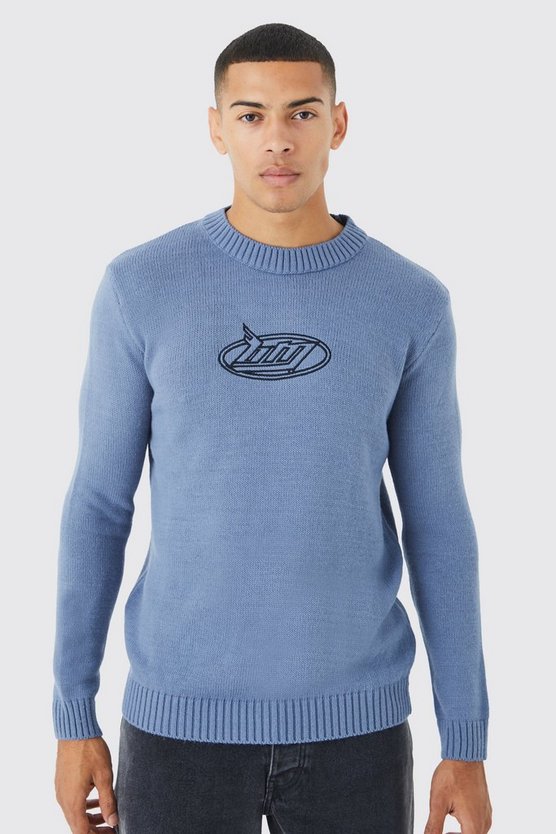 Recycelter Pullover mit B&M Stickerei