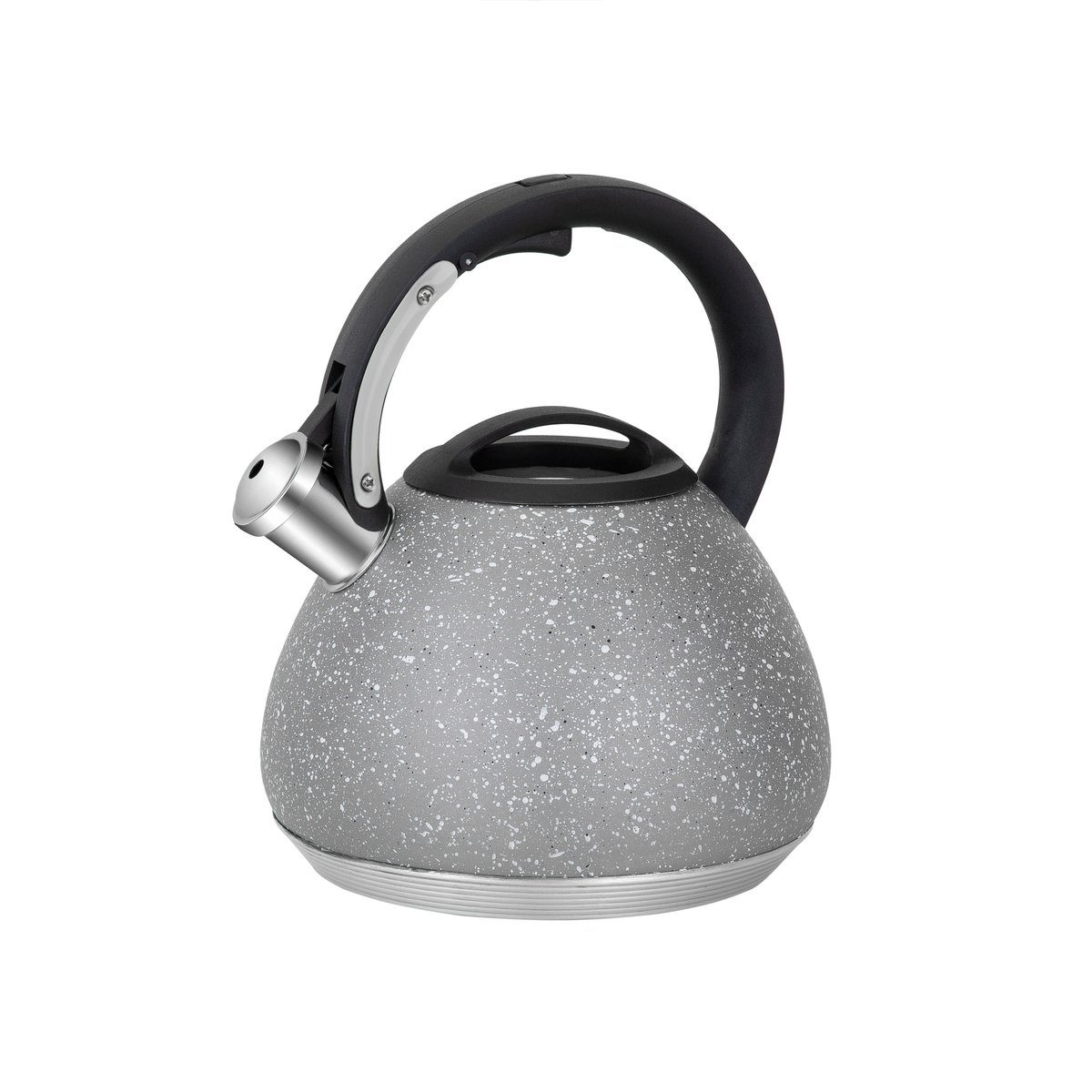 RESTO Kitchenware Wasserkessel LYRA, Cromargan® Edelstahl Rostfrei 18/10 (1-tlg), Pfeifenkessel, mit Marmor-Oberflächenbeschichtung, und mehrschichtigem Kapselboden