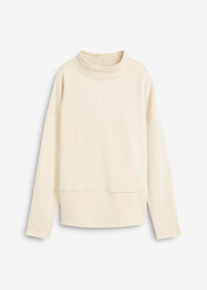 Sweatshirt mit Stehkragen aus Bio - Baumwolle