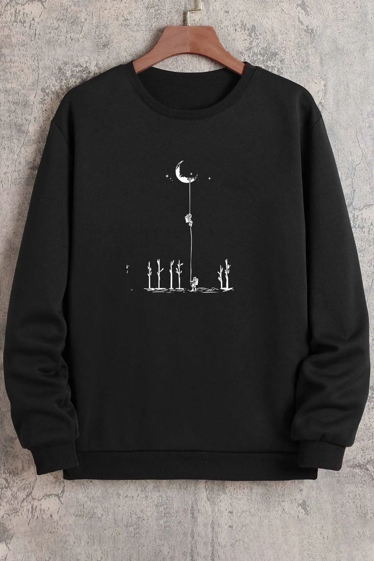 uyguntarz  Unisex-Sweatshirt mit Rundhalsausschnitt und Weltraum-Thema