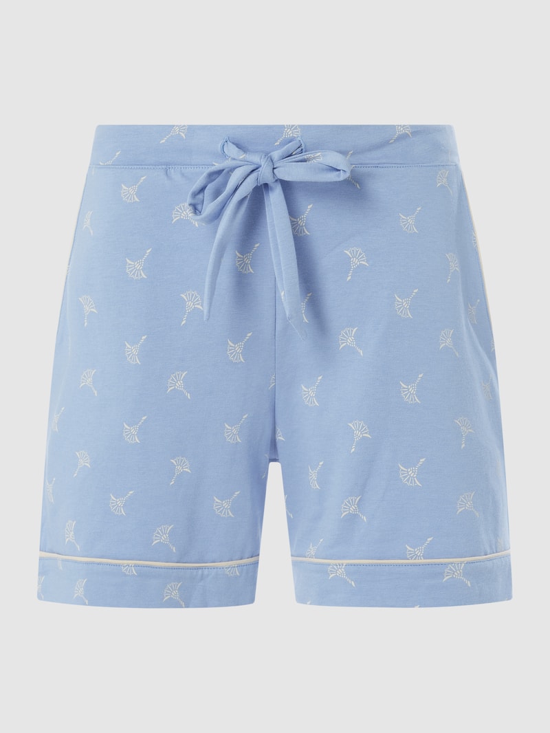 Pyjama-Hose mit Logo-Muster in hellblau