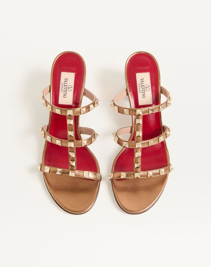 Slide Rockstud Sandal i lamineret nappa 60mm