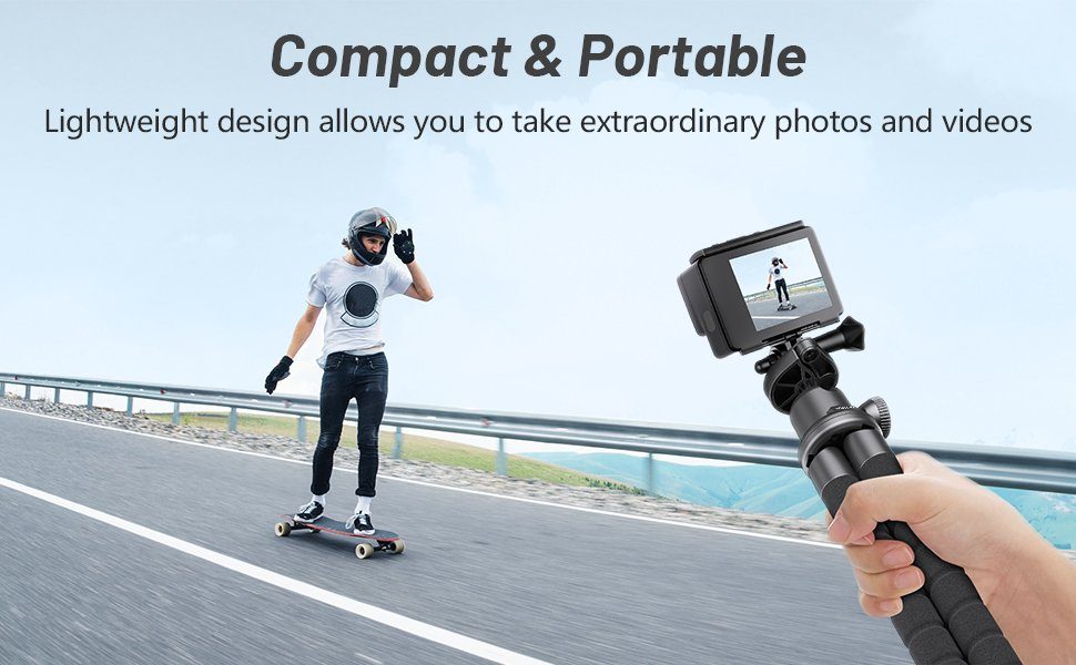 Diyarts Kamerastativ (360° drehbares tragbares Reisestativ, kompatibel für iPhone, Android)