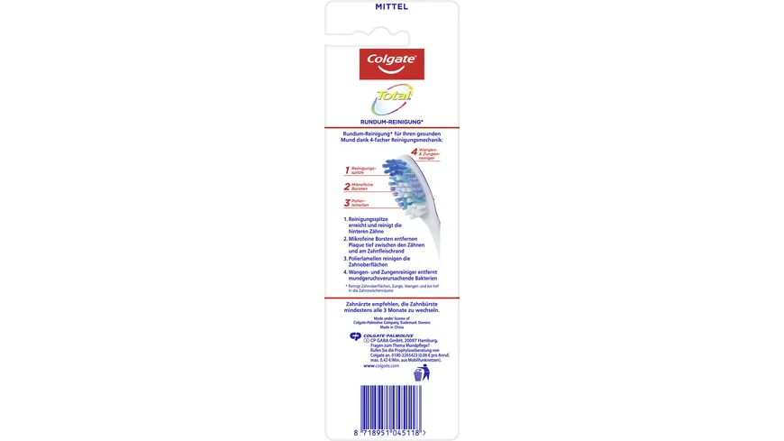 Colgate Zahnbürste Total Rundumreinigung Mittel