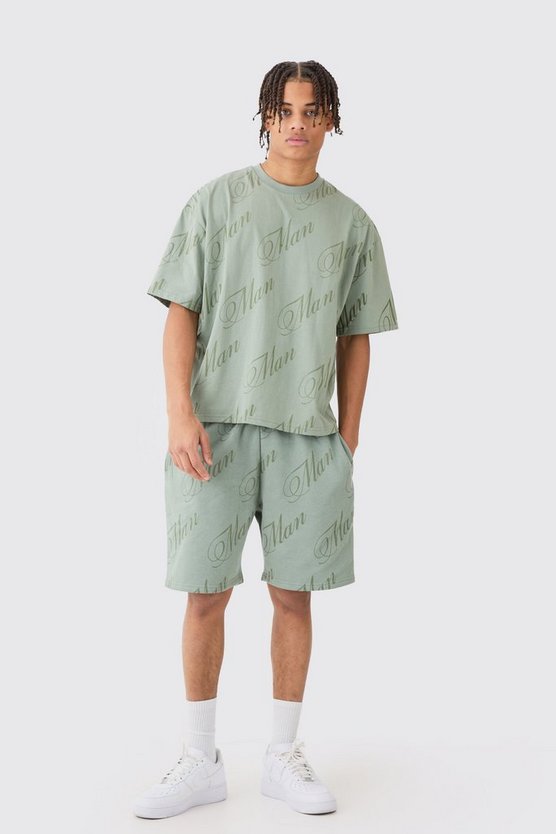 Kastiges Shorts-Set mit Limited Edition Print