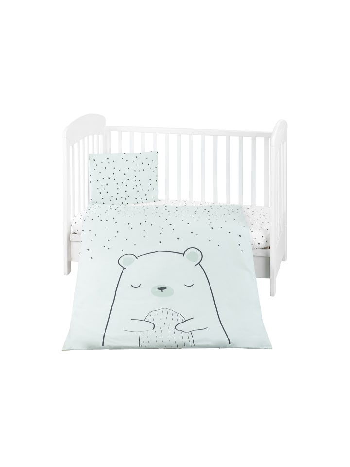 Kikkaboo Bettwäsche Bär 3-tlg. 135 x 95 in grün günstig kaufen onesize