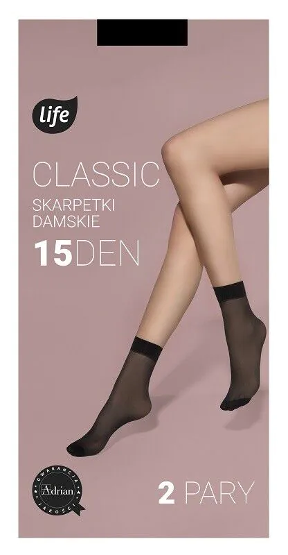 Ženske čarape Life 15 Denier Nero