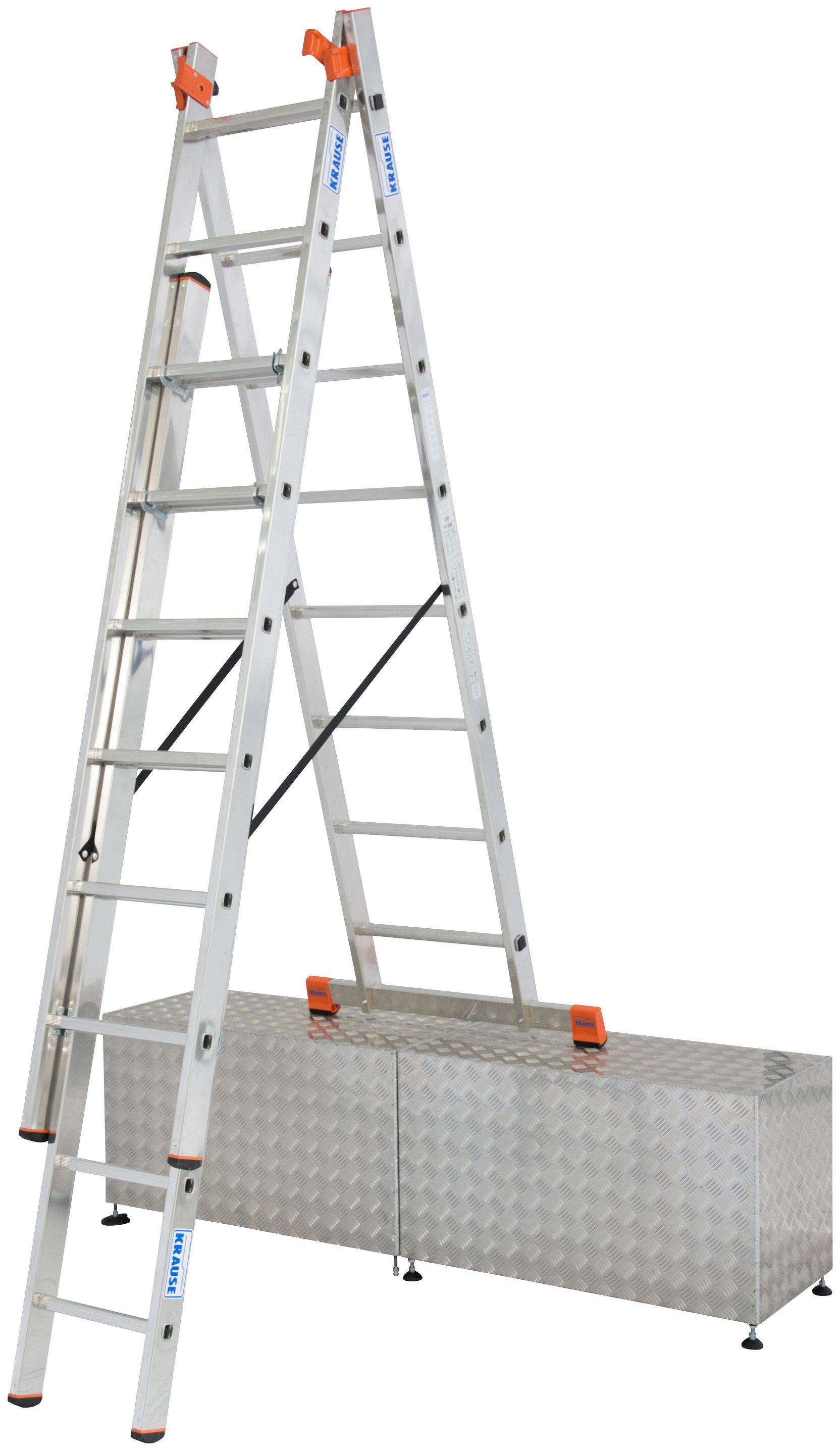 KRAUSE Vielzweckleiter Tribilo, Alu, 3x8 Sprossen, Arbeitshöhe ca. 605 cm
