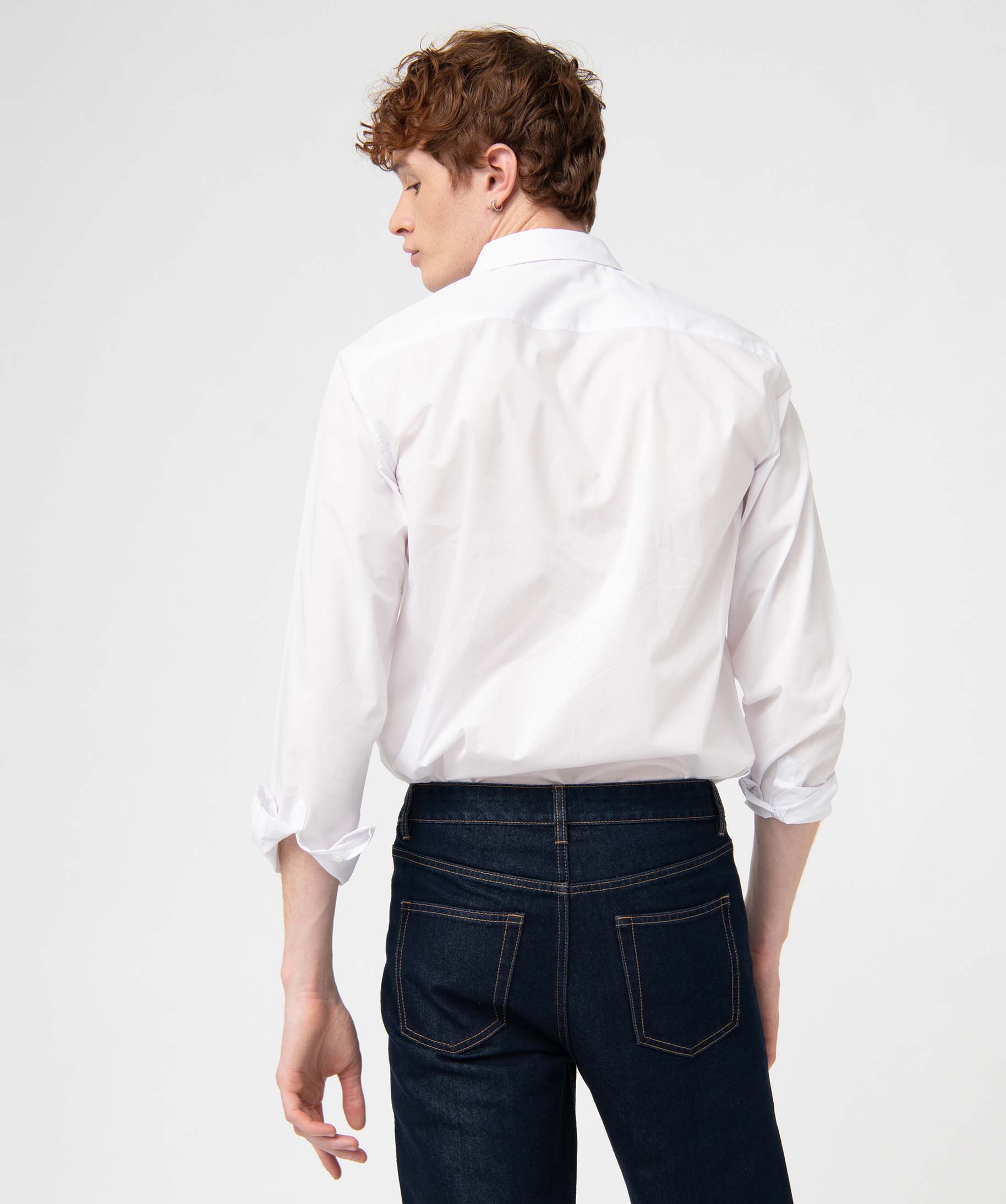 Chemise homme uni à manches longues - Repassage facile blanc | GEMO