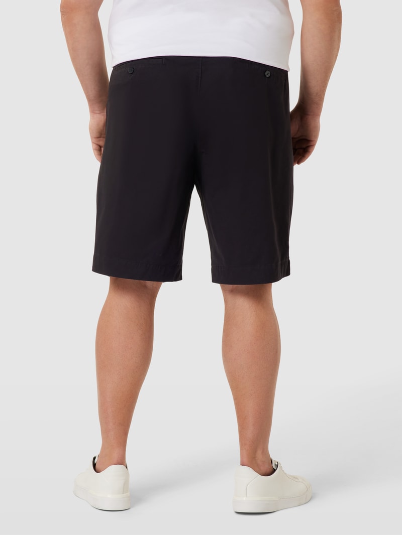 PLUS SIZE Chino-Shorts mit Stretch-Anteil Modell 'MADISON' in schwarz