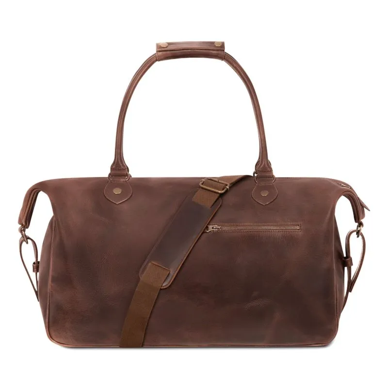 Buckle & Seam Leder Weekender Linwood - Braun \/ Blau