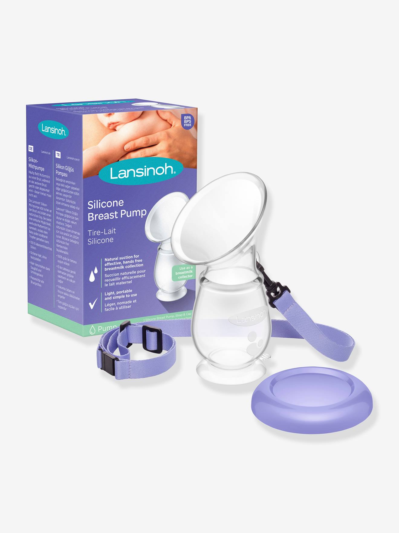 Tire-lait/Recueil-lait LANSINOH transparent