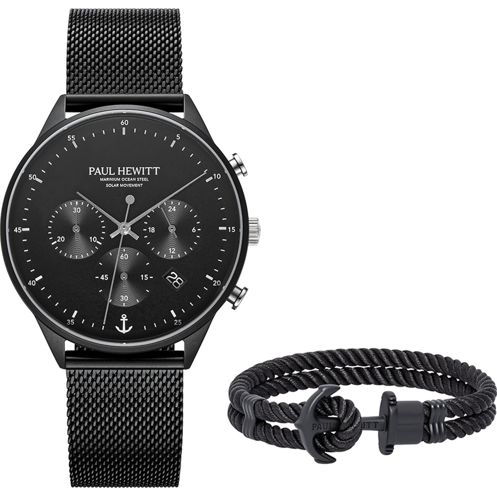 Paul Hewitt Set de montres Acier inoxydable recylé noir Bijoux
