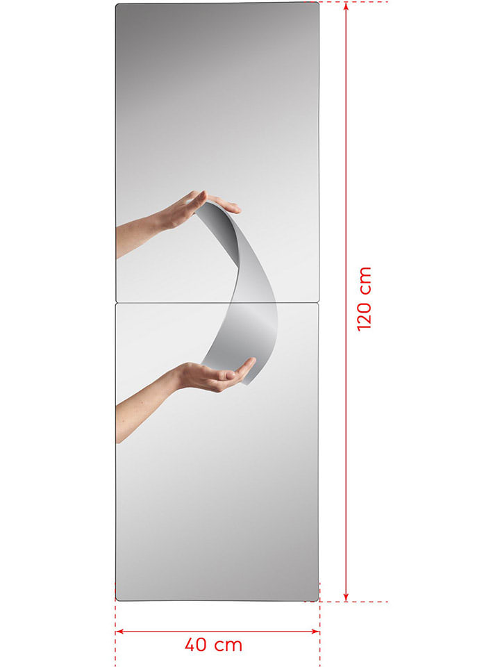 Evila 2er-Set: Spiegelleiste in Silber - (B)40 x (H)120 cm günstig kaufen onesize