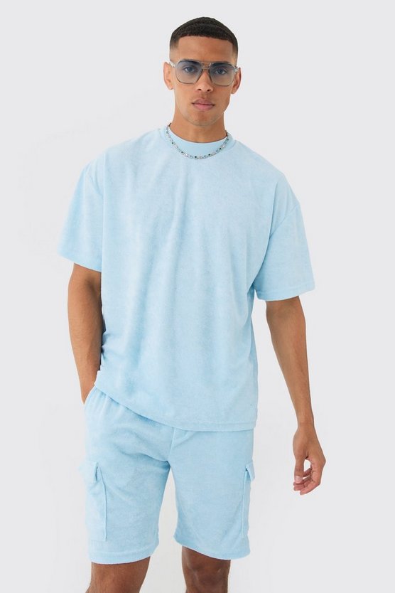 Oversize Frottee T-Shirt & Cargo-Shorts