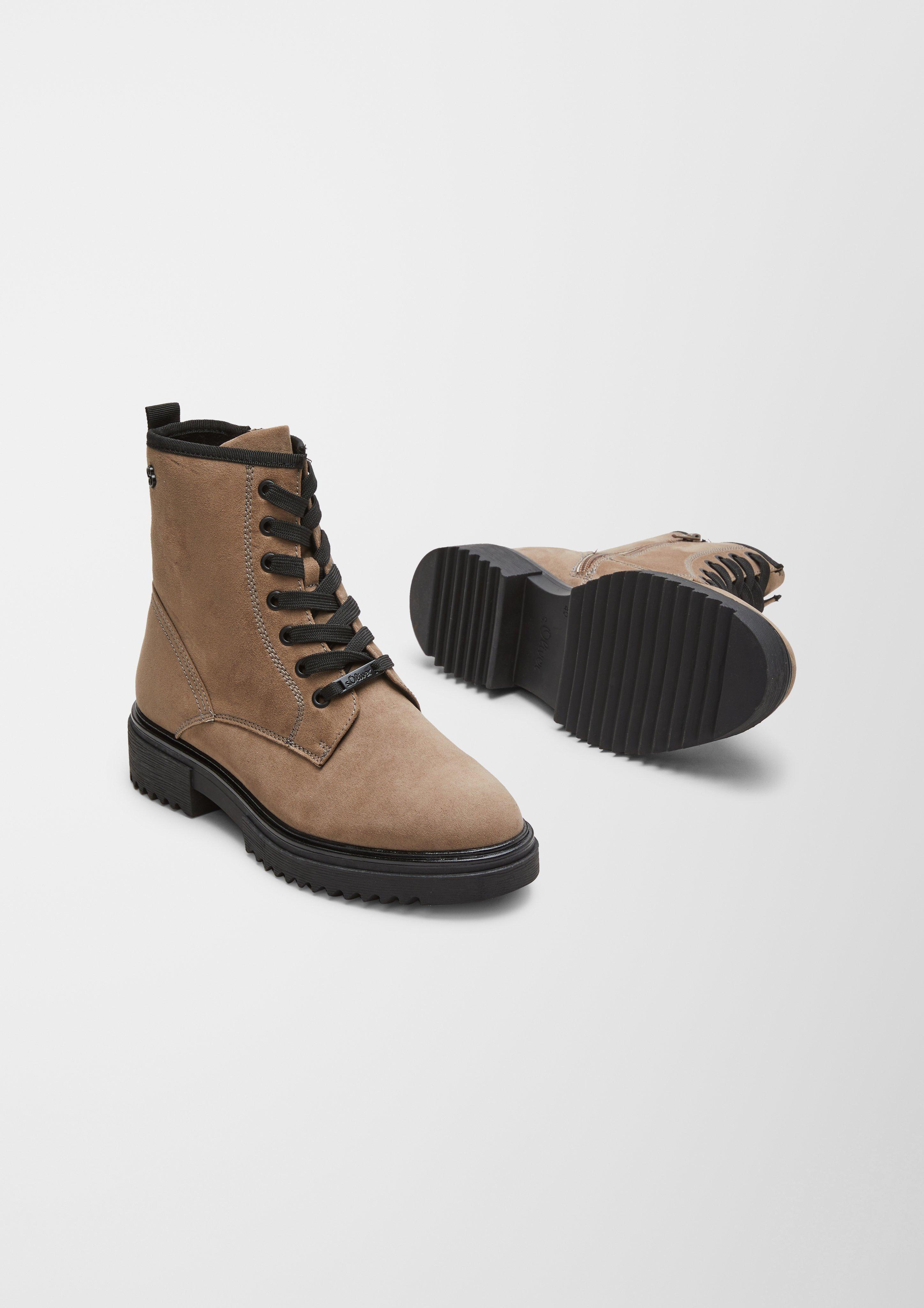 Schnürboots in Veloursleder-Optik  6006462-341