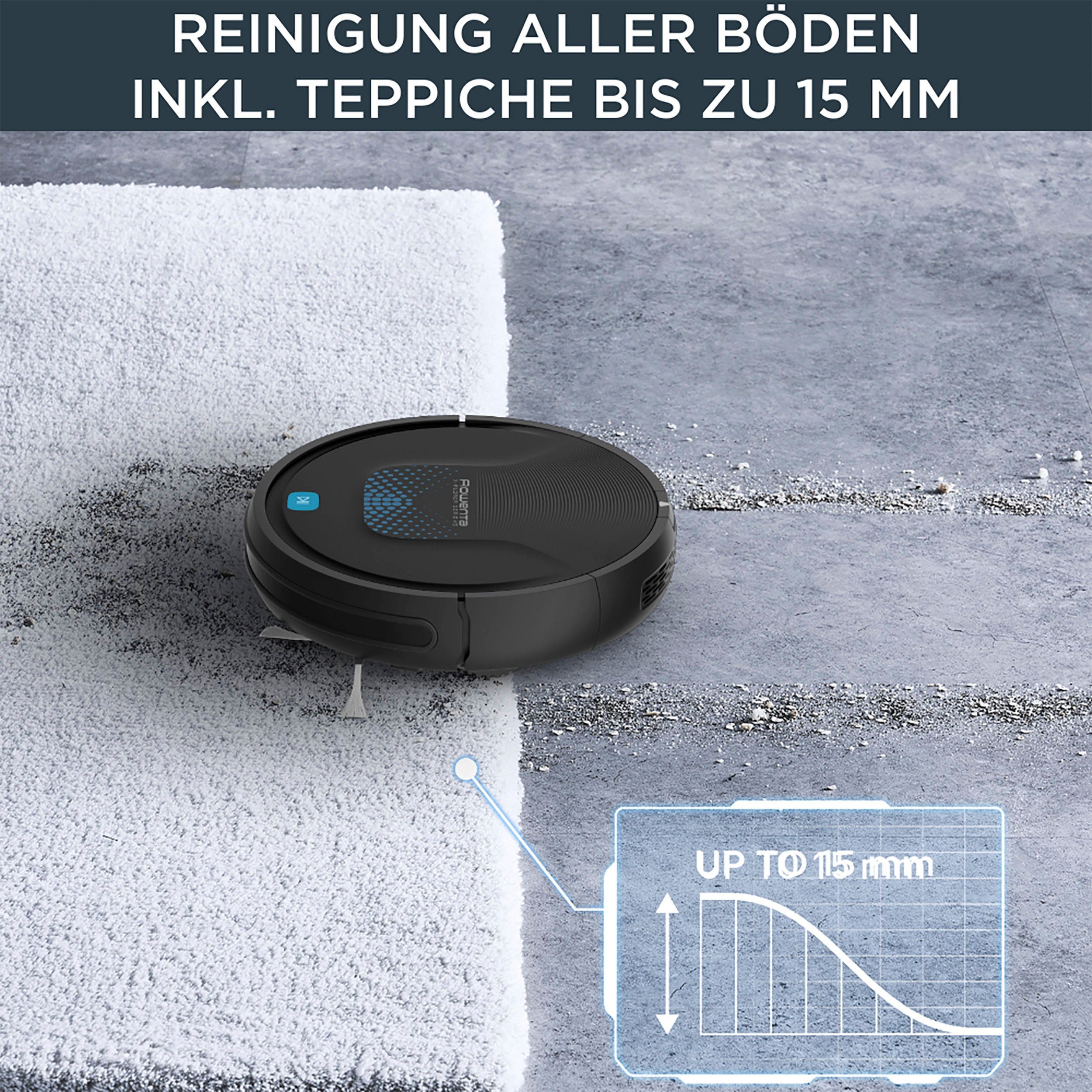 Rowenta Saugroboter RR8275 X-Plorer Serie 45 Aqua, zentrale Bürste, Saugen & Wischen, 150 Min. Laufzeit, 90m²