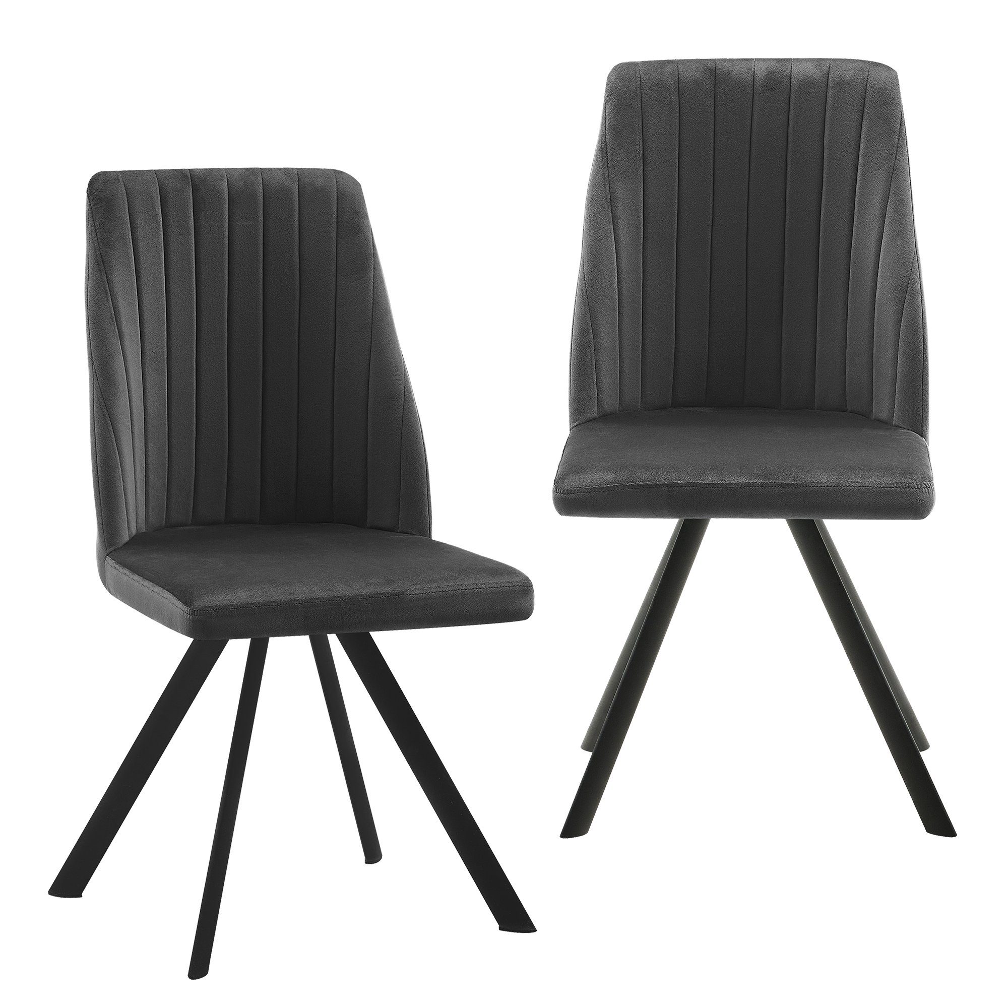 TRISENS Polsterstuhl Penelopa (1, 2, 3 oder 4 Stühle, 2 St), Essstuhl mit stabilem Metallgestell Küchenstuhl in edler Velvetoptik