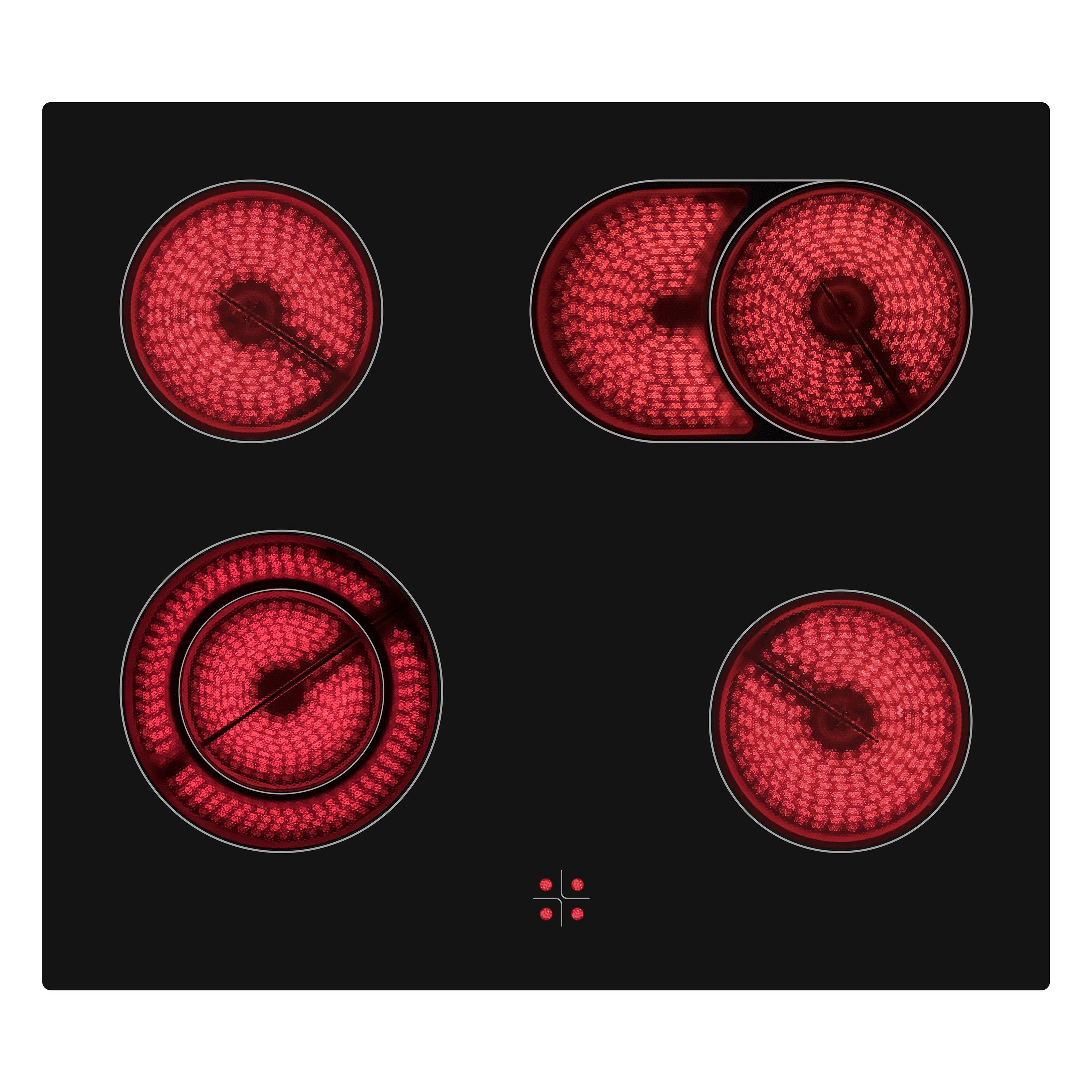 Telefunken Elektro-Herd-Set ECHS65A-B, VapClean, Einbauherdset, 65 L, Backofen & Glaskeramik-Kochfeld, Hot Air Shield