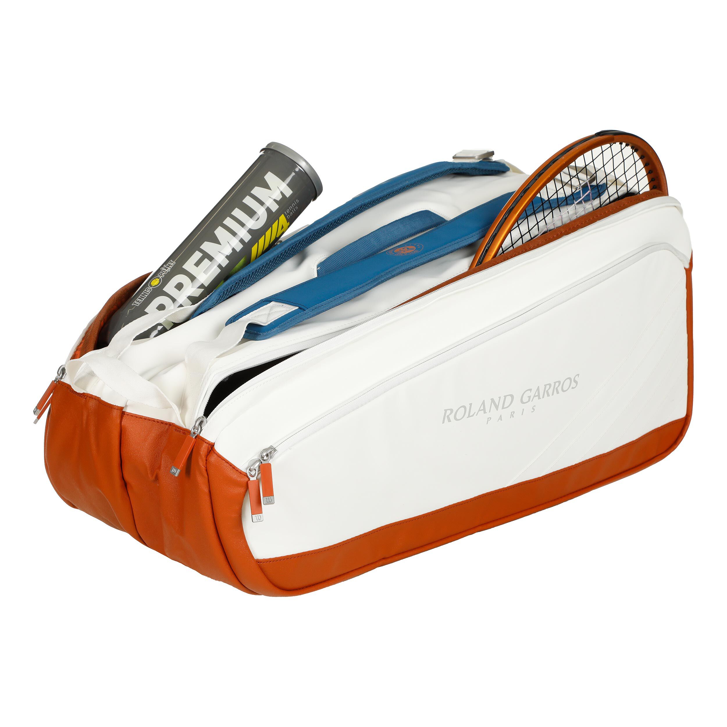 Super Tour Roland Garros Schlägertasche 9er - Creme, Bronze