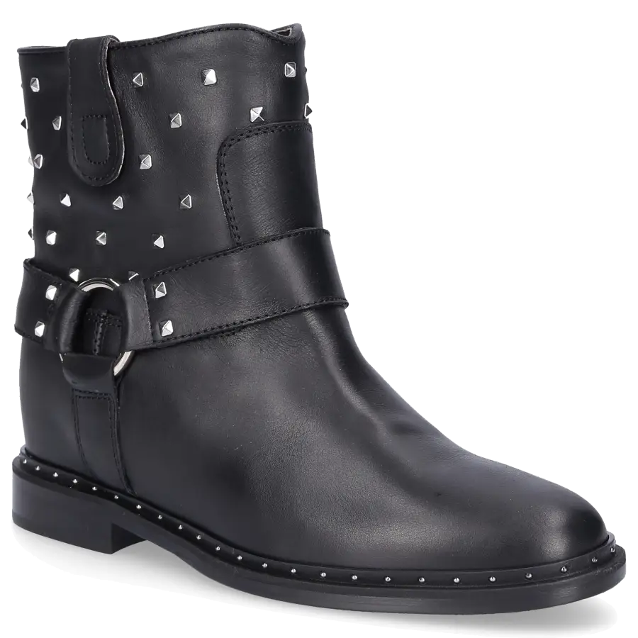 Via Roma 15 - Stiefeletten MALIBU Kalbsleder Metallisch schwarz - schwarz