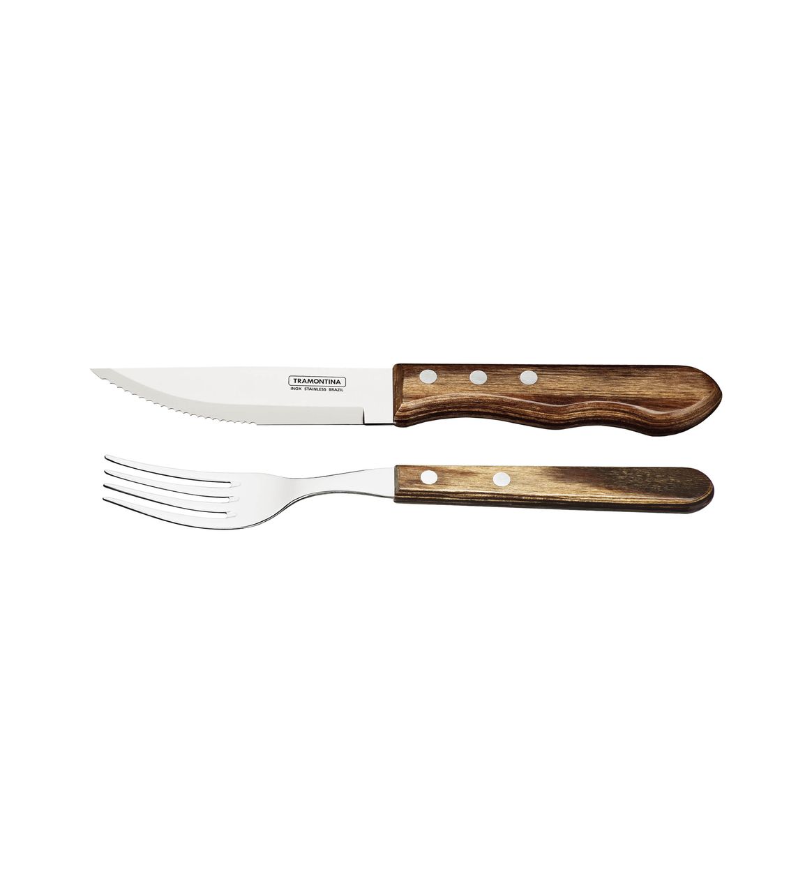 Tramontina 2-tlg. Jumbo-Steakbesteck-Set, braun