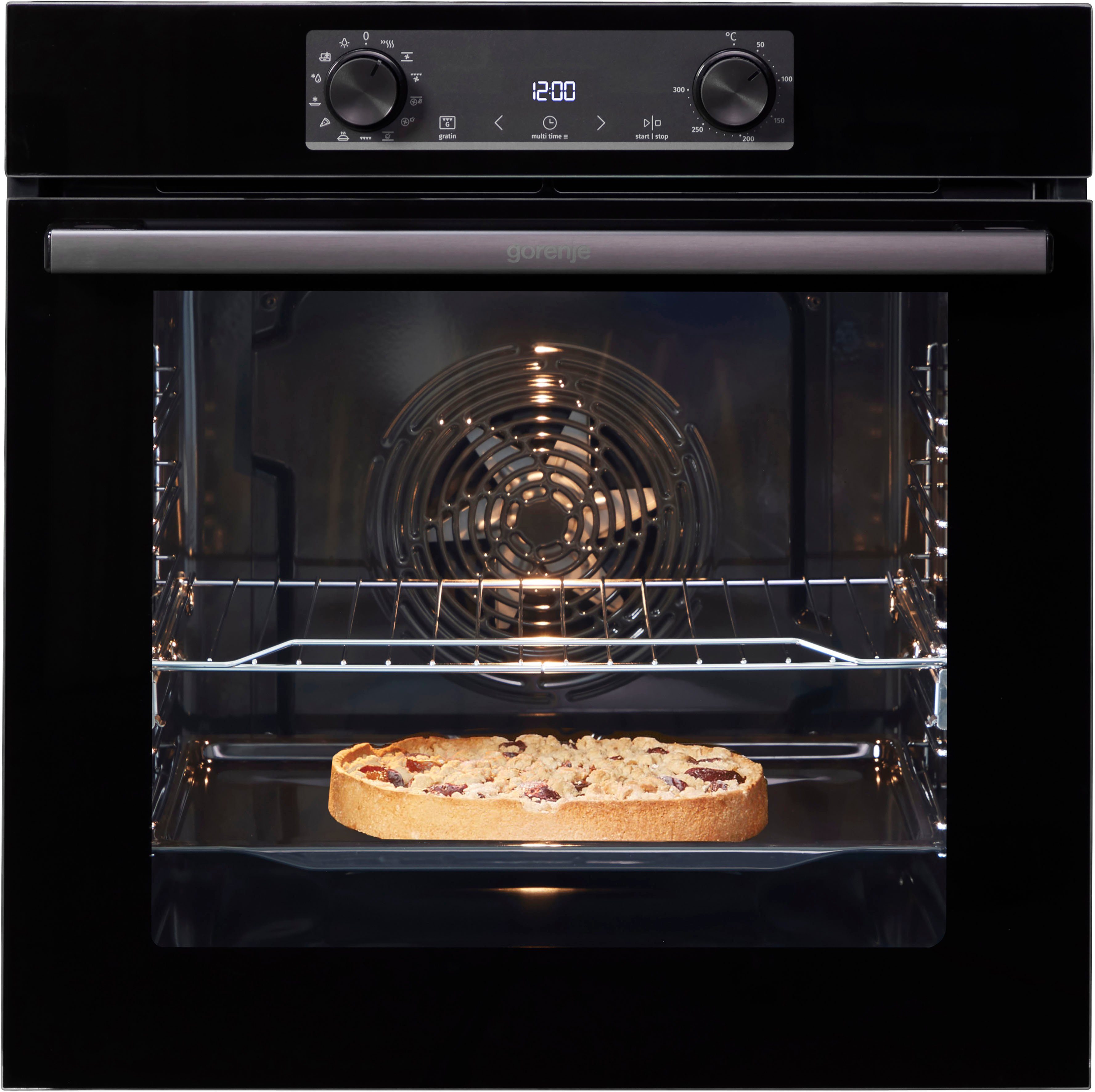 GORENJE Backofen-Set Black Pacific Basic Set, mit 1-fach-Teleskopauszug, Aqua Clean, ExtraSteam