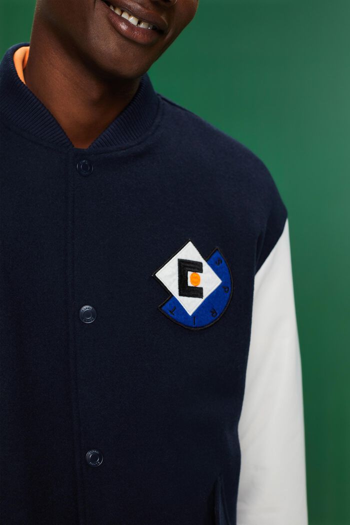 Collegejacke aus Wollmix mit Logo-Patch