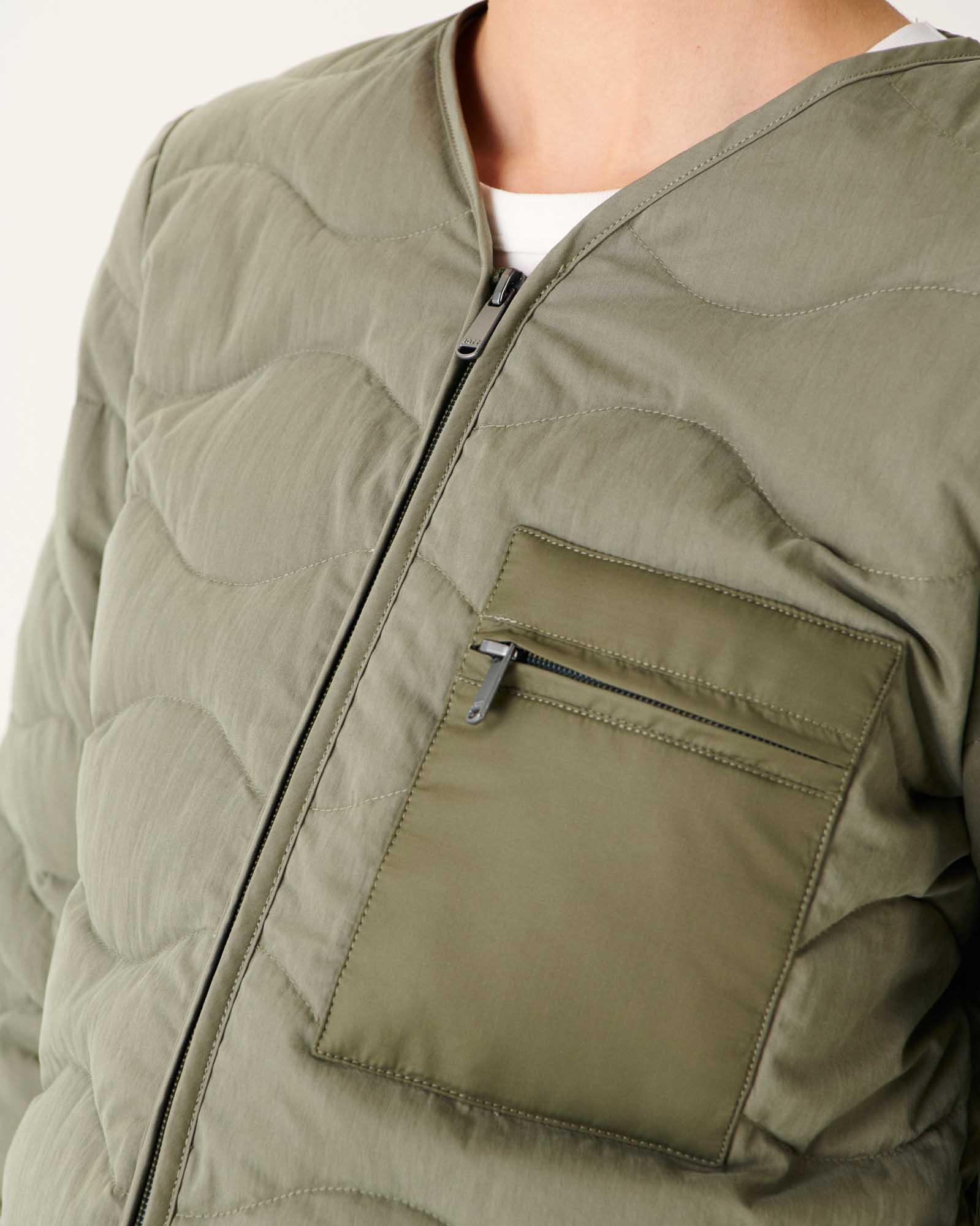 Veste zippée Col V Army Alexia