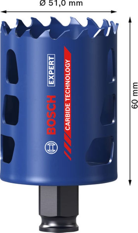 Bosch Blue Accessories 2608901887 EXPERT Carotă cu schimbare rapidă, multimaterial, 51 mm