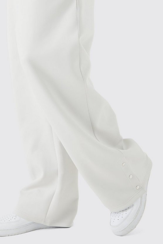 Plus Straight Leg Popper Hem Scuba Joggers