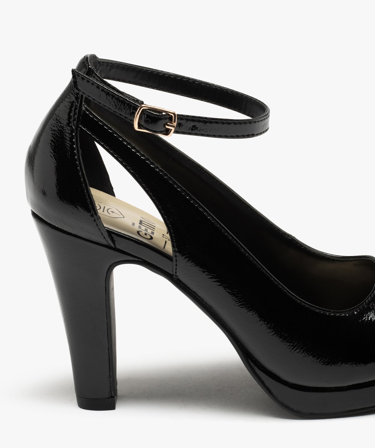 Escarpins à fine bride et talon haut femme noir | GEMO