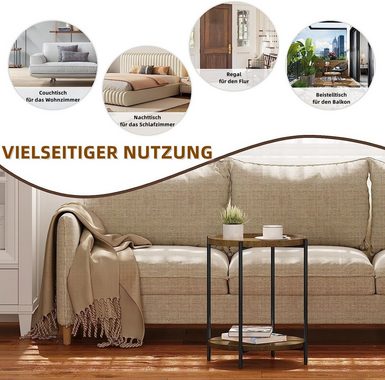 Woltu Beistelltisch (1-St), mit 2 Ablagen Abnehmbarer Tischplatte aus MDF