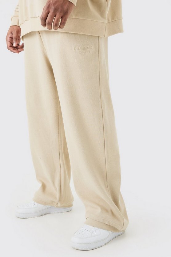 Plus gerippte Edition Jogginghose mit geteiltem Saum